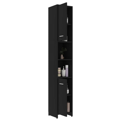 Bathroom Cabinet Black 30x30x183.5 cm Engineered Wood