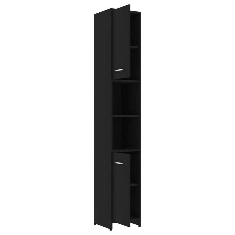 Bathroom Cabinet Black 30x30x183.5 cm Engineered Wood