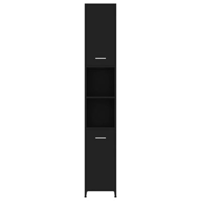 Bathroom Cabinet Black 30x30x183.5 cm Engineered Wood