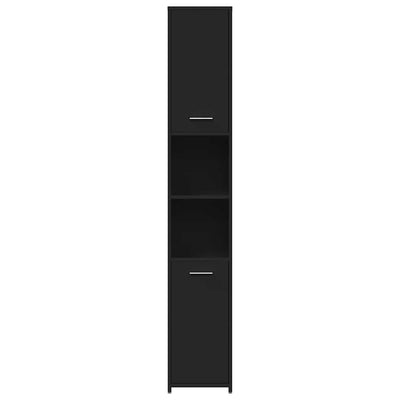 Bathroom Cabinet Black 30x30x183.5 cm Engineered Wood
