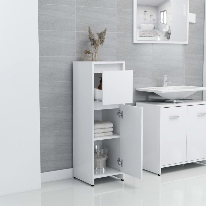 Bathroom Cabinet White 30x30x95 cm Engineered Wood