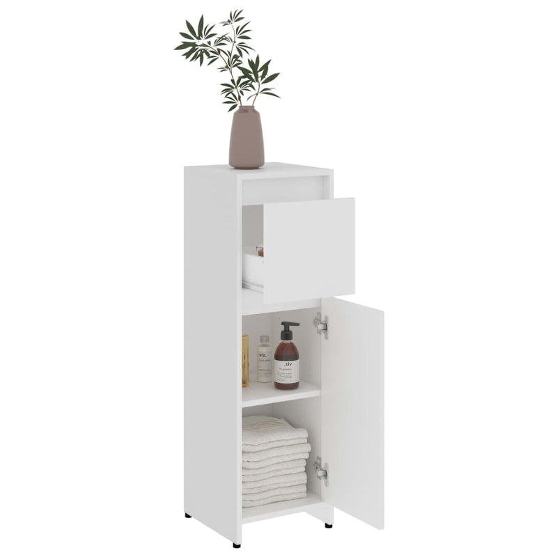 Bathroom Cabinet White 30x30x95 cm Engineered Wood