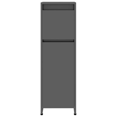 Bathroom Cabinet High Gloss Grey 30x30x95 cm Engineered Wood