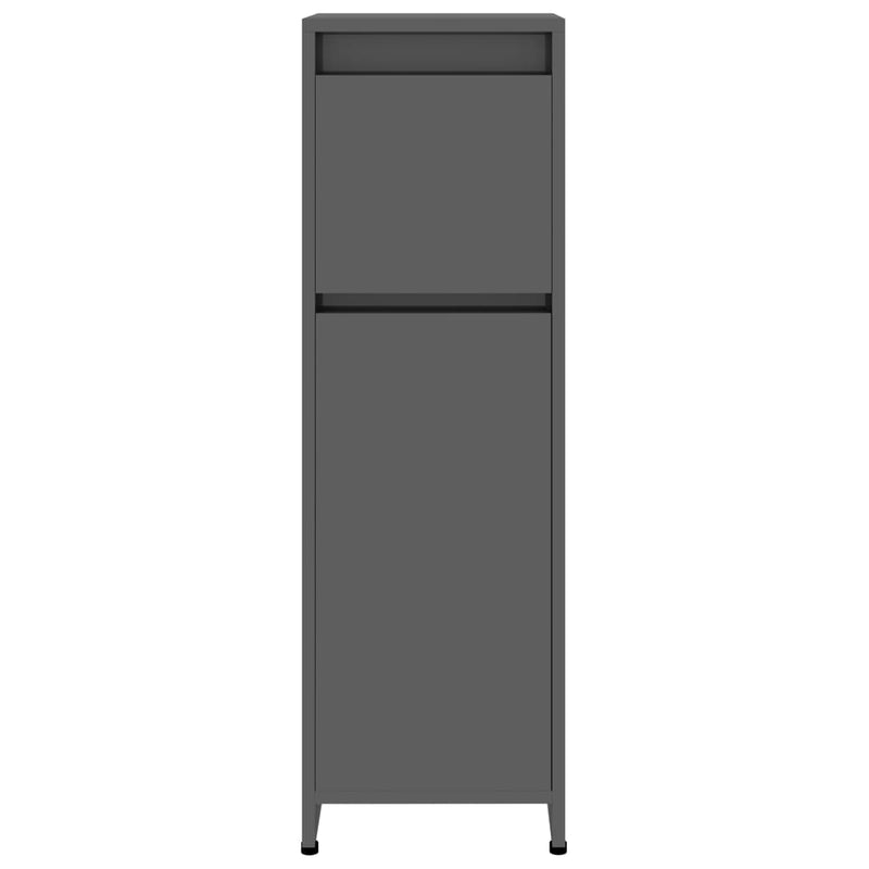 Bathroom Cabinet High Gloss Grey 30x30x95 cm Engineered Wood