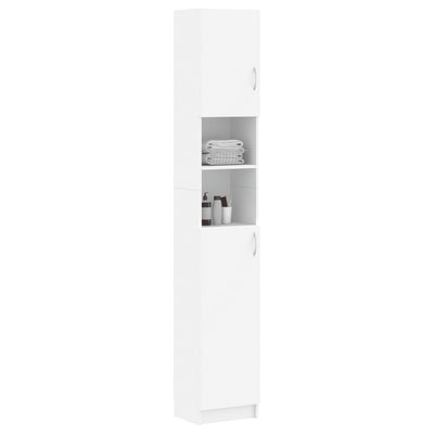 Bathroom Cabinet White 32x25.5x190 cm Engineered Wood