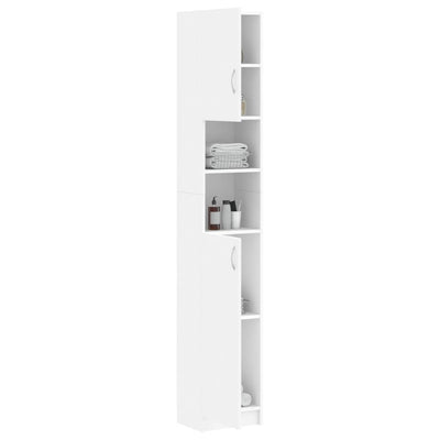 Bathroom Cabinet White 32x25.5x190 cm Engineered Wood