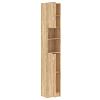 Bathroom Cabinet Sonoma Oak 32x25.5x190 cm Engineered Wood