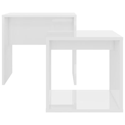 Coffee Table Set High Gloss White 48x30x45 cm Engineered Wood