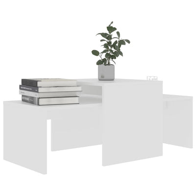 Coffee Table Set White 100x48x40 cm Engineered Wood