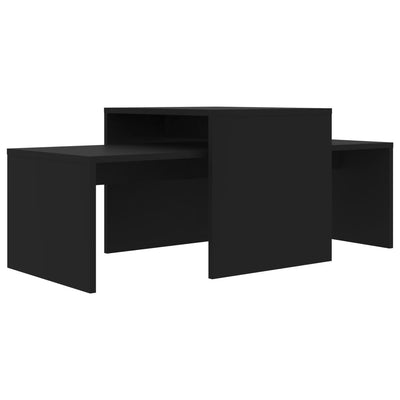 Coffee Table Set Black 100x48x40 cm Engineered Wood