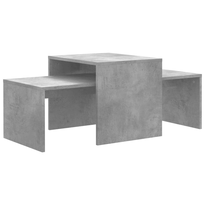 Coffee Table Set Concrete Grey 100x48x40 cm Engineered Wood