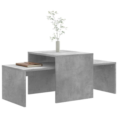 Coffee Table Set Concrete Grey 100x48x40 cm Engineered Wood