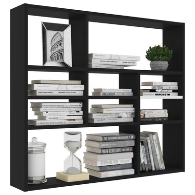 Wall Shelf Black 90x16x78 cm Engineered Wood