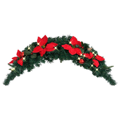 Christmas Arch with LED Lights Green 90 cm PVC