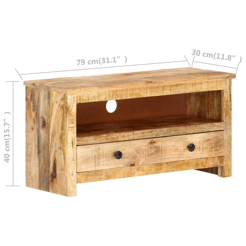 TV Cabinet 79x30x40 cm Rough Mango Wood