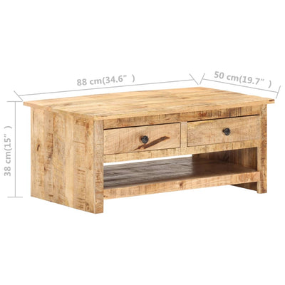 Coffee Table 88x50x38 cm Rough Mango Wood