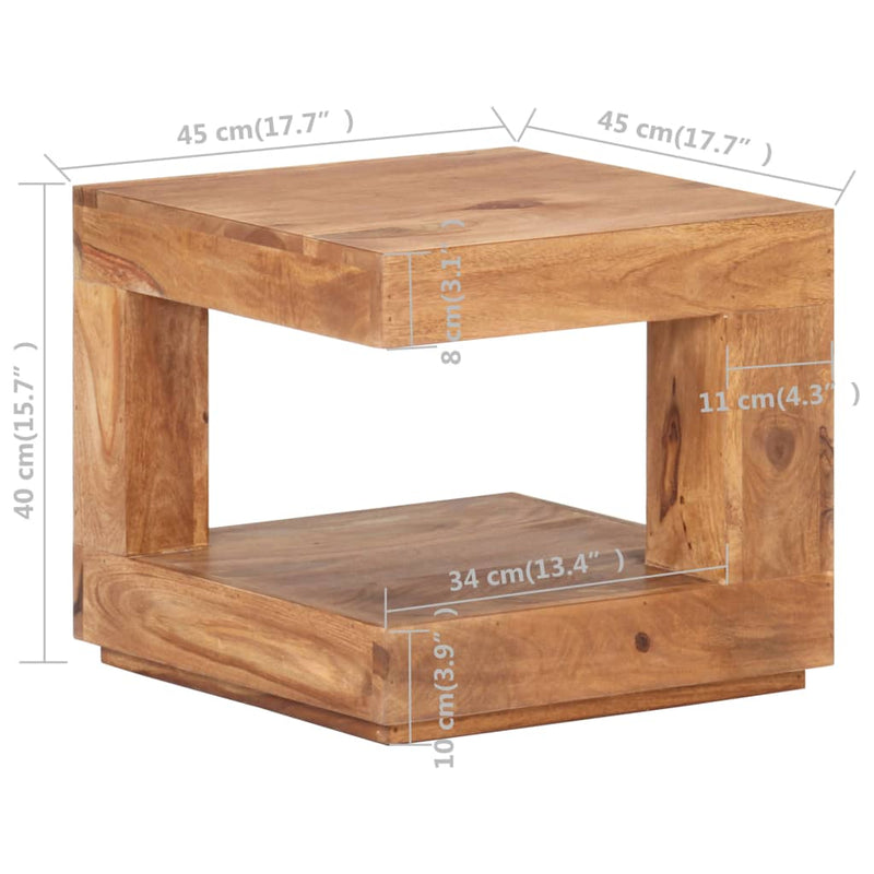 Coffee Table 45x45x40 cm Solid Wood Acacia