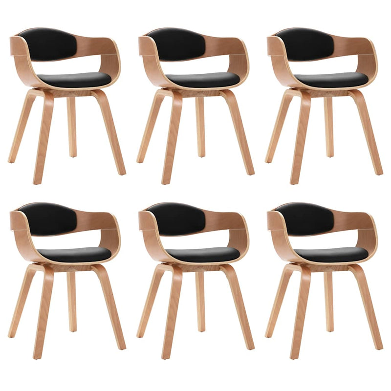 Dining Chairs 6 pcs Bent Wood and Faux Leather