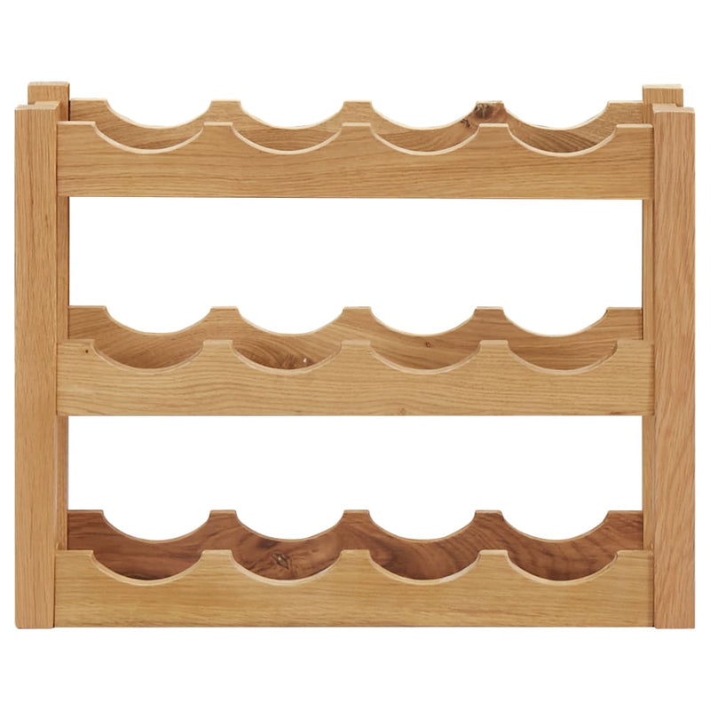 Wine Rack for 12 Bottles 47x21x36 cm Solid Oak Wood