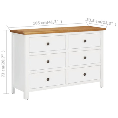 Chest of Drawers 105x33.5x73 cm Solid Oak Wood