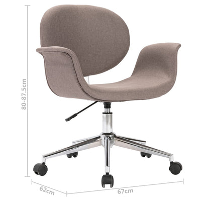 Swivel Office Chair Taupe Fabric