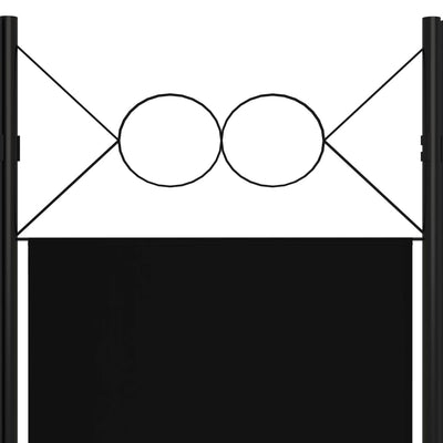 3-Panel Room Divider Black 120x180 cm