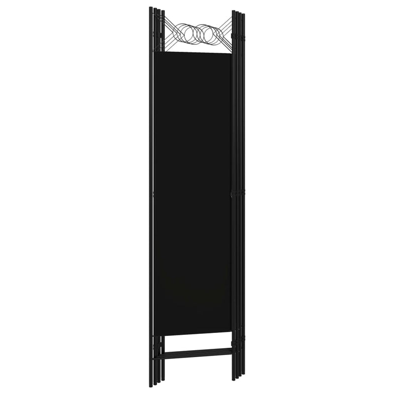 4-Panel Room Divider Black 160x180 cm