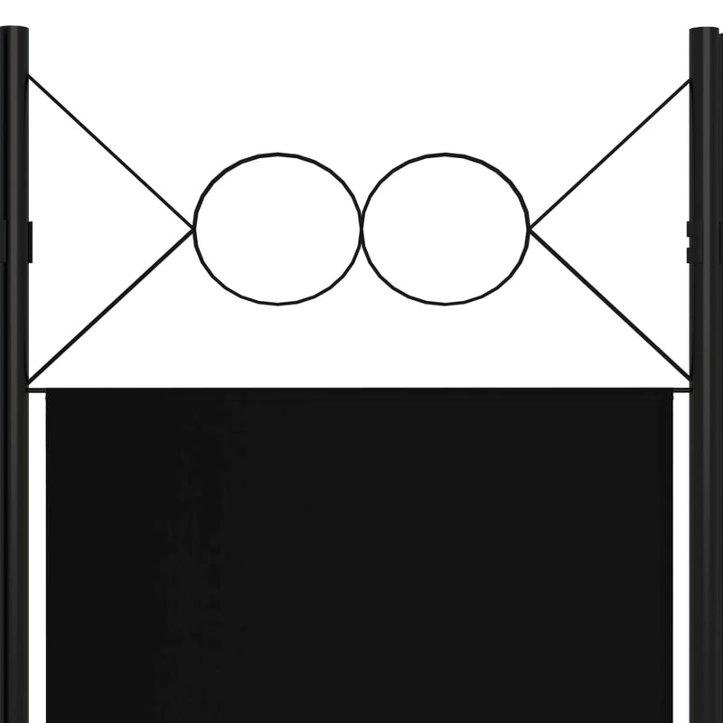 4-Panel Room Divider Black 160x180 cm