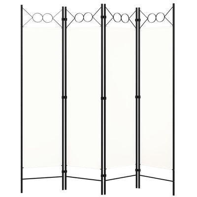 4-Panel Room Divider White 160x180 cm