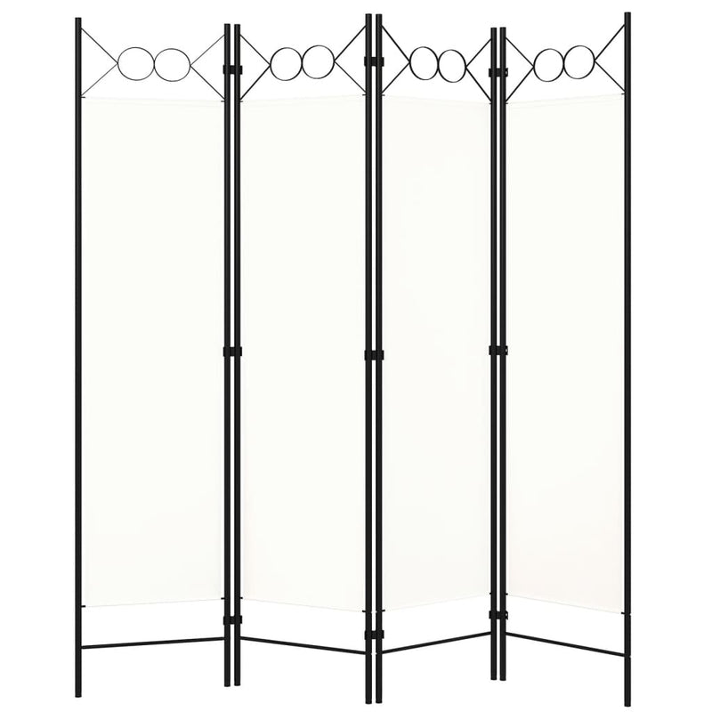 4-Panel Room Divider White 160x180 cm