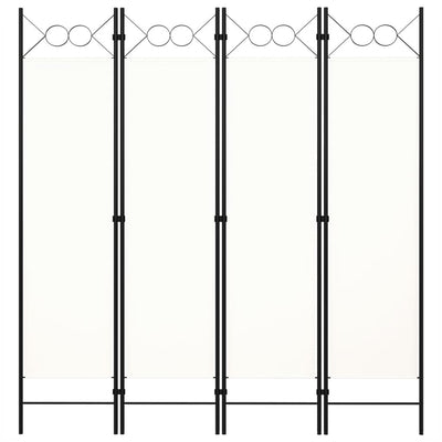 4-Panel Room Divider White 160x180 cm