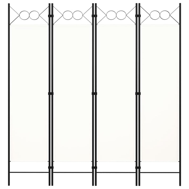 4-Panel Room Divider White 160x180 cm