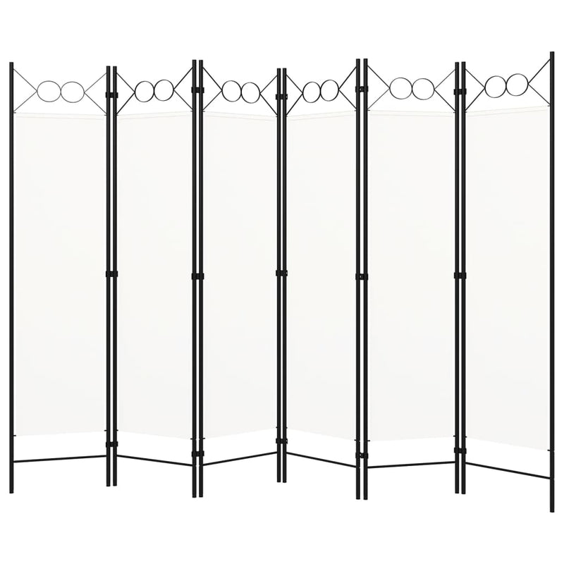 6-Panel Room Divider White 240x180 cm