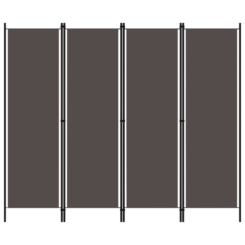 4-Panel Room Divider Anthracite 200x180 cm