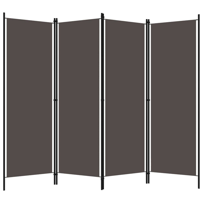 4-Panel Room Divider Anthracite 200x180 cm