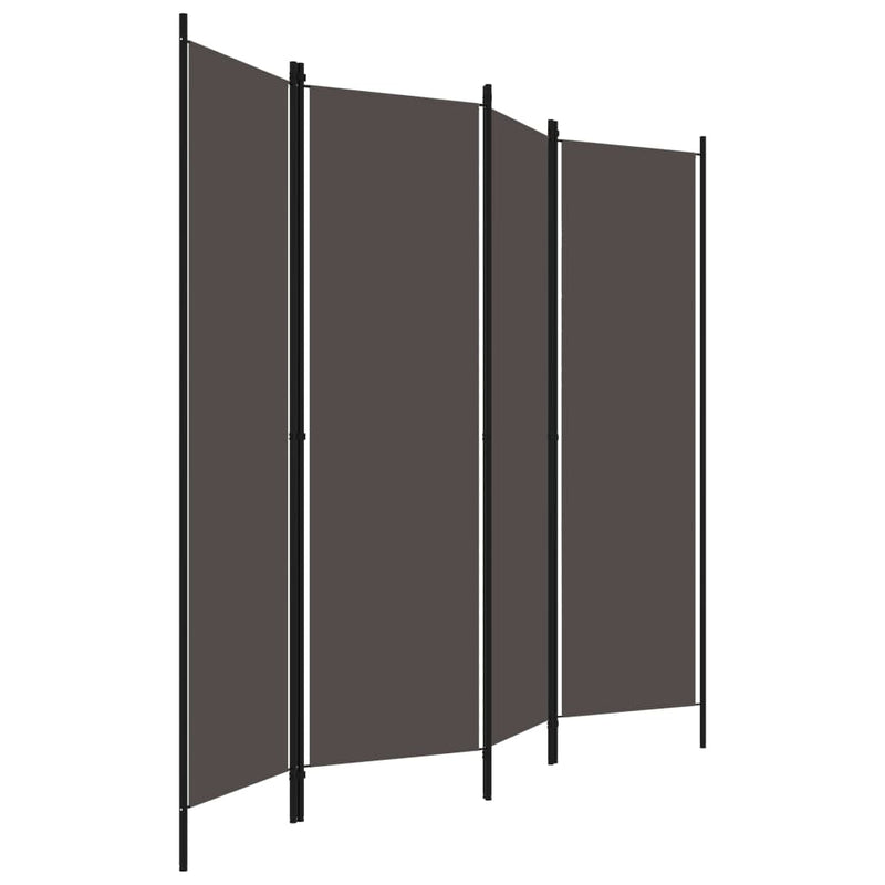 4-Panel Room Divider Anthracite 200x180 cm