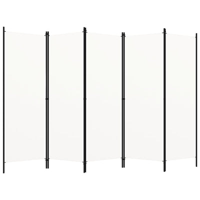 5-Panel Room Divider White 250x180 cm