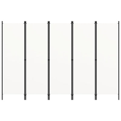 5-Panel Room Divider White 250x180 cm