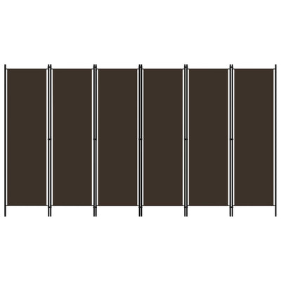 6-Panel Room Divider Brown 300x180 cm