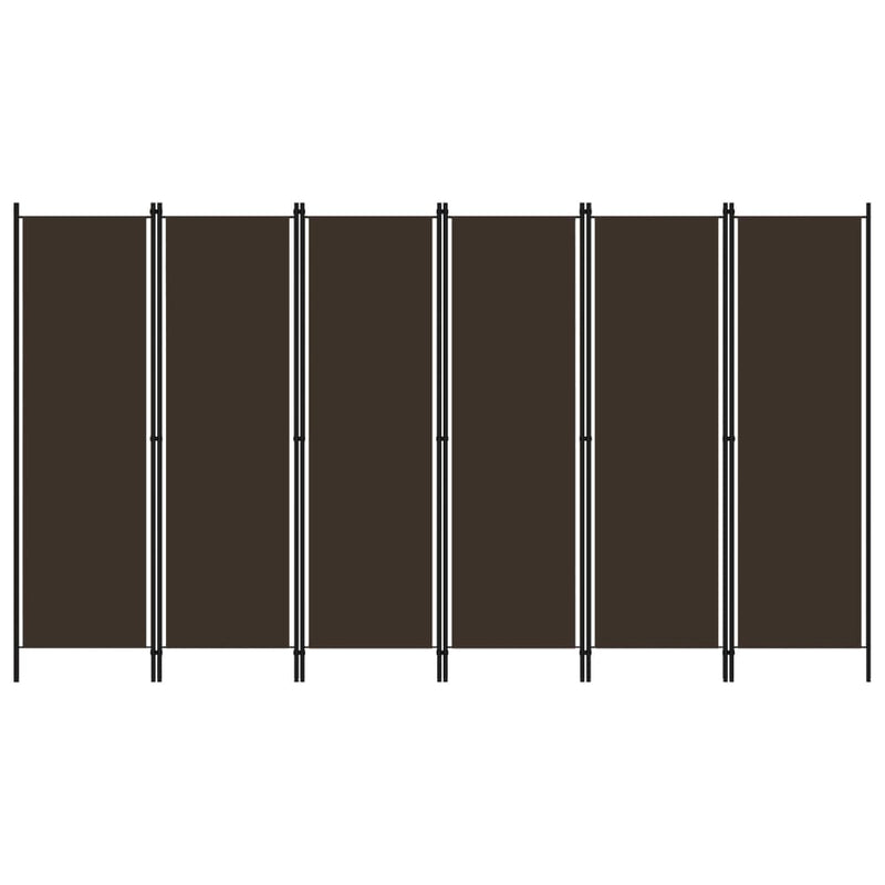 6-Panel Room Divider Brown 300x180 cm