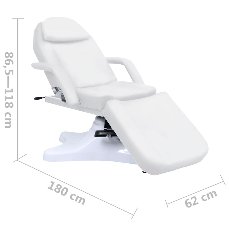 Massage Table White 180x62x(86.5-118) cm