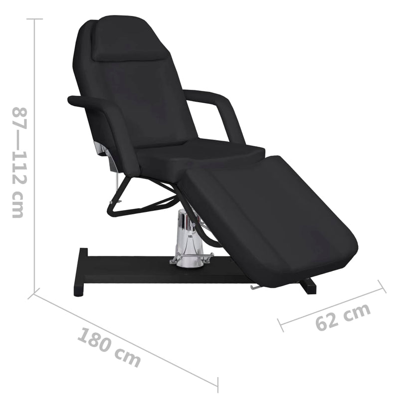 Massage Table Black 180x62x(87-112) cm