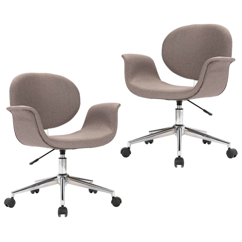 Swivel Dining Chairs 2 pcs Taupe Fabric