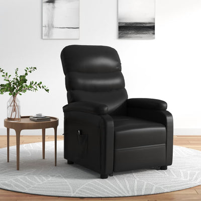 Stand up Chair Black Faux Leather