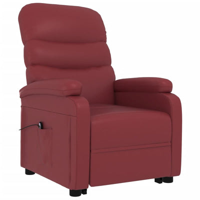 Stand up Chair Wine Red Faux Leather