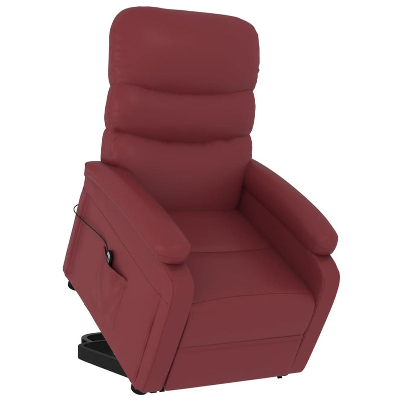 Stand up Chair Wine Red Faux Leather