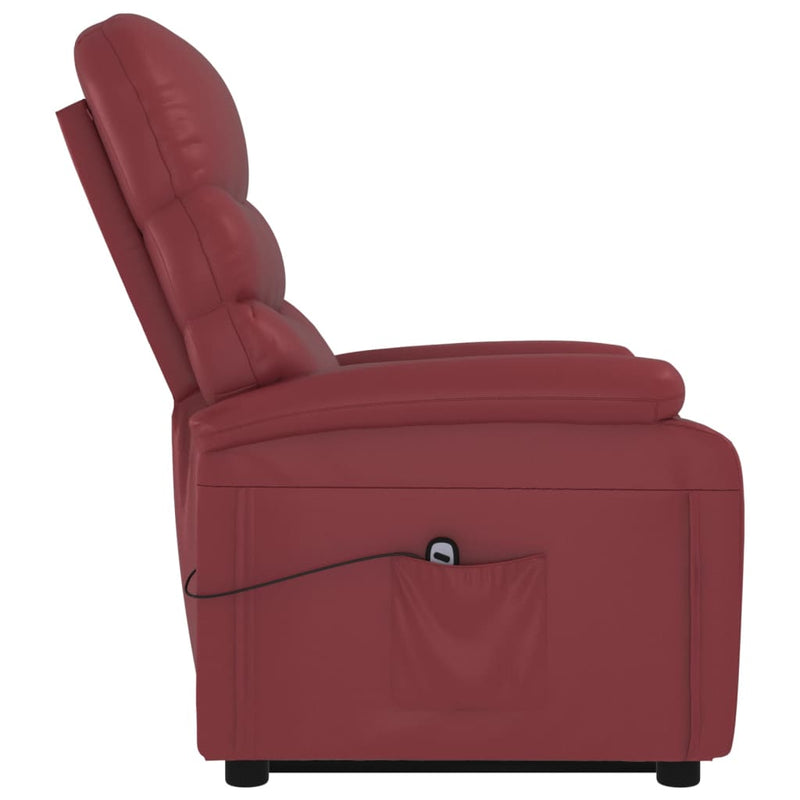 Stand up Chair Wine Red Faux Leather