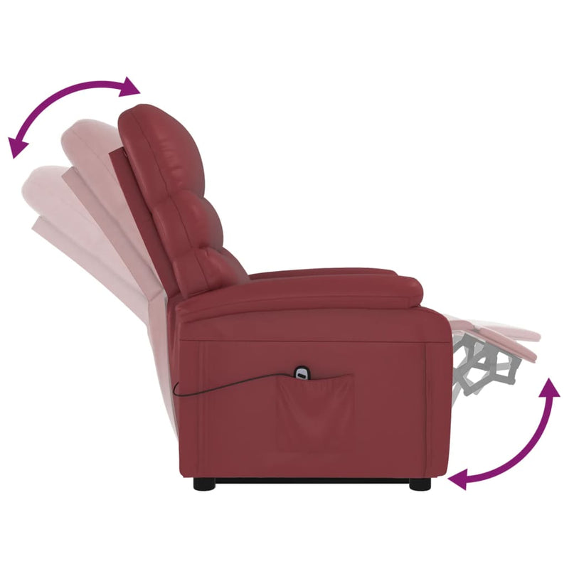 Stand up Chair Wine Red Faux Leather