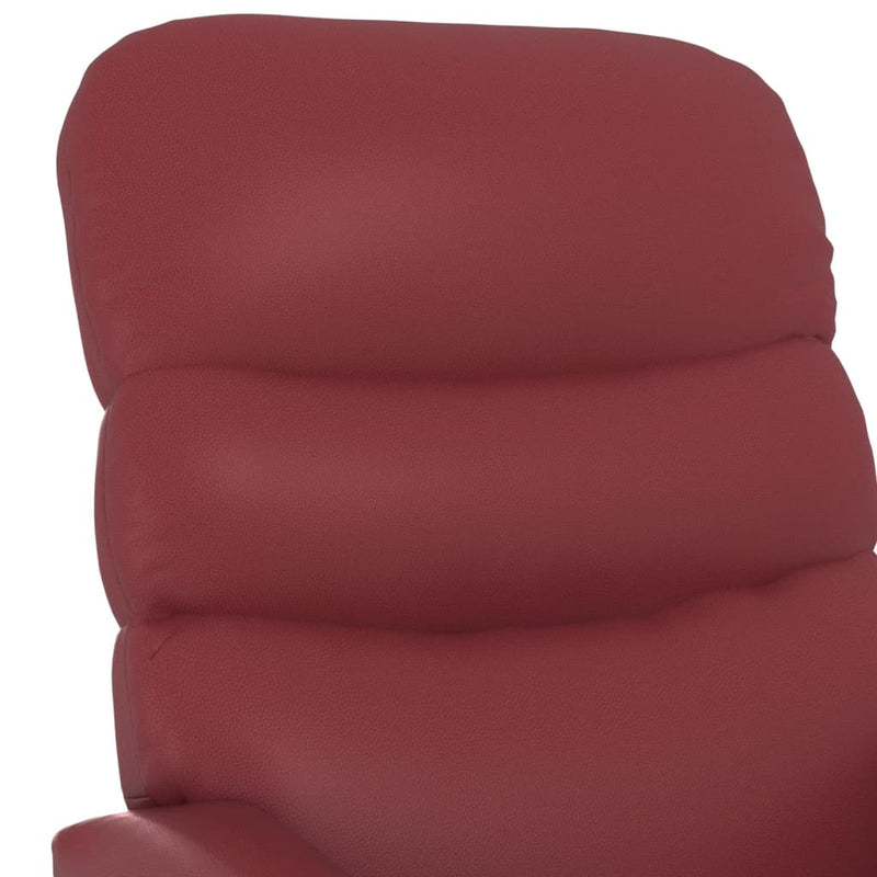 Stand up Chair Wine Red Faux Leather