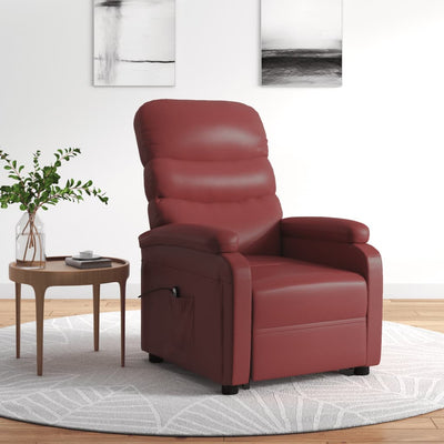 Stand up Chair Wine Red Faux Leather